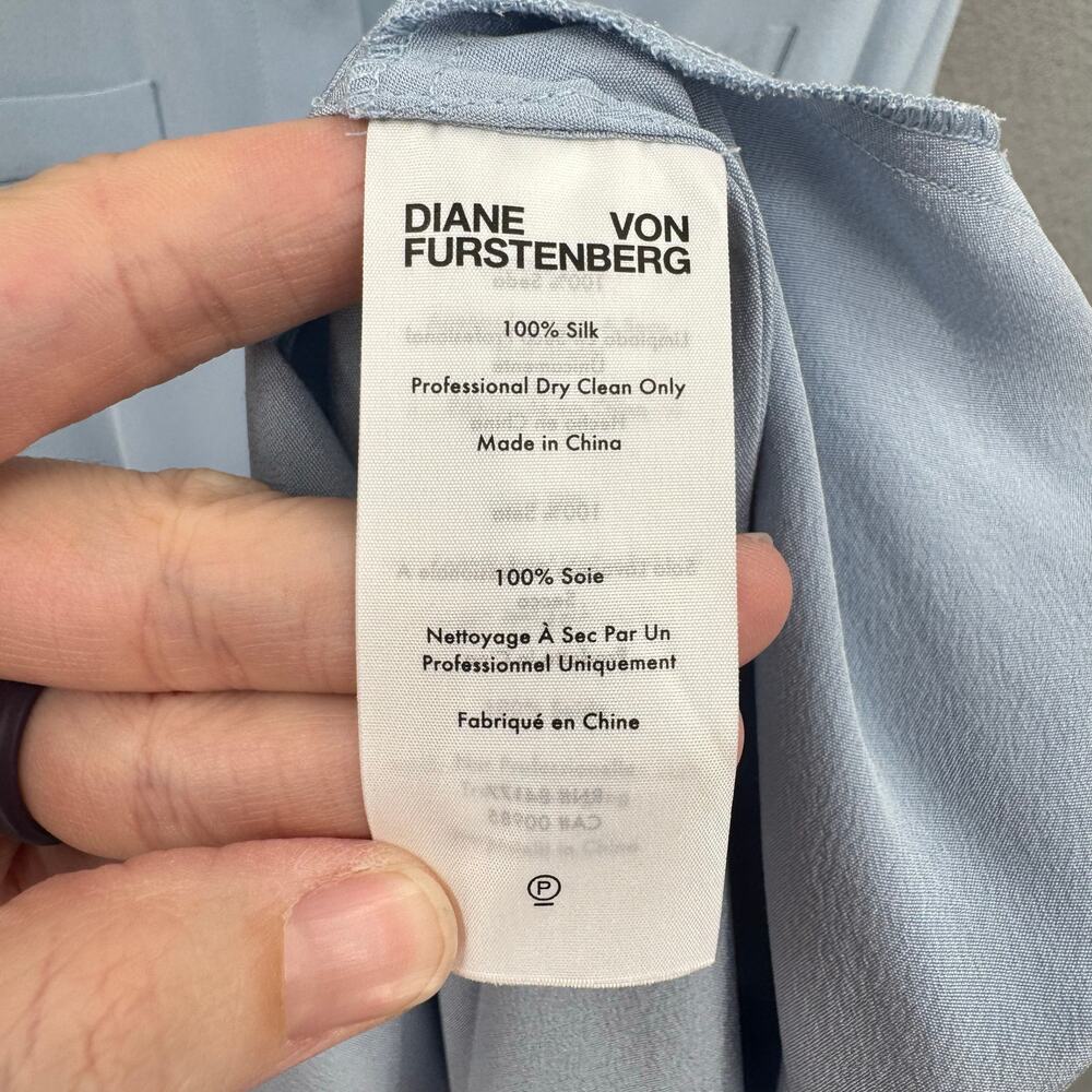 Diane von Furstenberg NWT XS/S Hatsu Tiered Colorblock Silk Crepe Shirt Dress - Picture 15 of 15